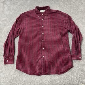 US Expedition Mens L Flannel Shirt Plaid Red Black Outdoor‎ Button Up Workwear